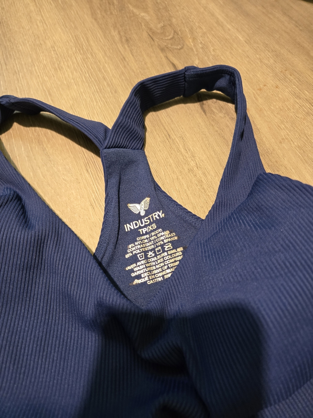 Industry Ribbed Racerback Sportbra - Blue - Picture 3 of 4